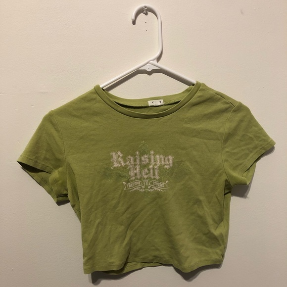 green garage cropped tee - Picture 1 of 2